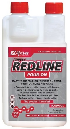 Controls ticks on cattle, sheep, ostriches and game. Controls tsetse fly worry on cattle. Controls ostrich feather mite. Sterilises female ticks. OXPECKER COMPATIBLE.