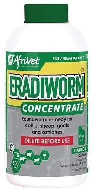 Roundworm remedy for cattle, sheep, goats and ostriches.