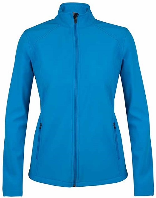 Outer shell with bonded fleece in contrast colour, zip guard side pockets with zip closure, two large inside pockets, shaped panels for feminine fit.