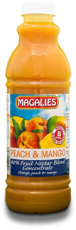 Magalies 1 Litre Peach & Mango 40% 1+4 Fruit Nectar Concentrate