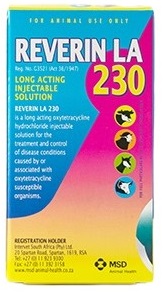 Reverin LA 230 is indicated for the treatment and control of conditions caused by, or associated with, oxytetracycline-susceptible organisms. Its long action is recommended for veterinary, practical or economic reasons if it is not possible or desirable to handle and treat the animal Reverin LA 230 is indicated for the treatment and control of conditions caused by, or associated with, oxytetracycline-susceptible organisms. Its long action is recommended for veterinary, practical or economic reasons if it is not possible or desirable to handle and treat the animal more frequently.