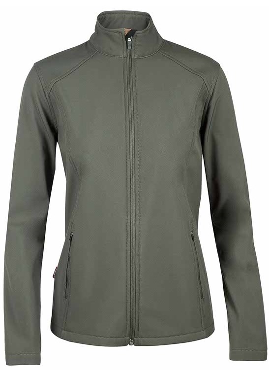 Outer shell with bonded fleece in contrast colour, zip guard side pockets with zip closure, two large inside pockets, shaped panels for feminine fit.