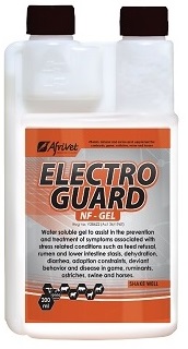 Vitamin, calcium, magnesium, mineral, electrolytes and energy supplement for ruminants, game, ostriches, swine and horses. Water soluble gel to assist in the prevention and treatment of symptoms associated with stress related conditions such as feed refusal, rumen and lower intestine stasis, dehydration, diarrhoea, adaption constraints, deviant behavior and disease in game, ruminants, ostriches, swine and horses.