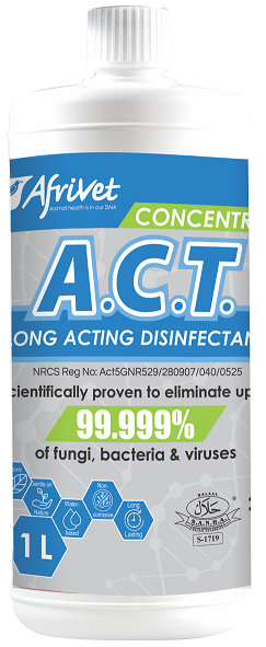 Highly effective and economic disinfectant for use in livestock facilities and environment: Farms; Poultry houses; Abattoirs; Vet practices and hand disinfectants.