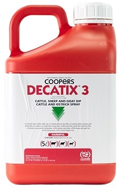 Decatix 3 is a cattle, sheep and goat dip as well as a cattle and ostrich spray.