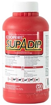 Coopers Supadip is indicated for the control of ectoparasites on cattle, horses, sheep, goats and dogs.