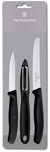 Optimal combination of paring knives and a universal peeler with an ultrasharp micro serrated edge ideal for fruits and vegetables with soft or hard peels -The serrated edge is ideal for cutting through firm peel and slicing while the paring knife with a straight edge and pointed tip to remove cores and seeds -Great gift or souvenir.