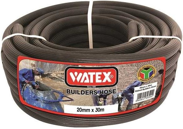 Watex 20mm X 30m builders hose. Manufactured in South Africa. PVC. 5 Year warranty. UV stabilised.