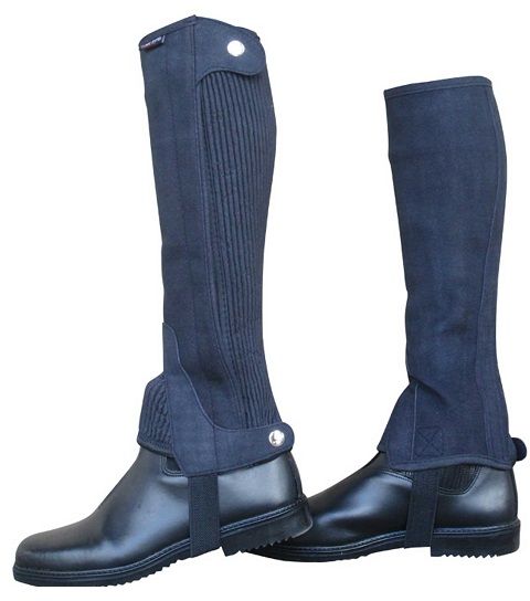 Zip up half chaps - prevents the stirrup leathers rubbing your calf. Slim fitting amara half chaps that hug your calf and fit well. Strong YKK covered zip - looks better, and protects the zip from dust & damage. Machine washable 30 degrees.