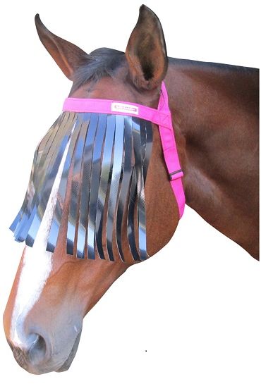 PVC fly fringe to keep flies and other insects off your horse's face and eyes. Lightweight and easy to clean. Adjustable throat latch.