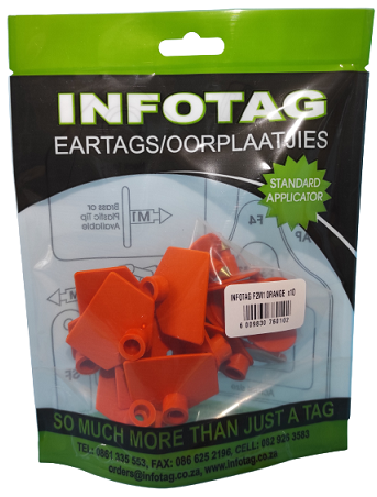 Plastic ear tags with copper point.