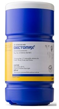 DECTOMAX® is a injectable, broad- spectrum parasiticide for cattle, sheep, goats and swine. CONTAINS: A ready-to-use, pale yellow, sterile solution containing 1% (10mg/ml) doramectin.