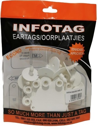 Plastic ear tags with plastic point.