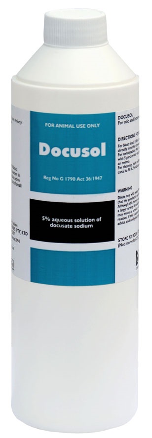 Docusol is a surfactant for treatment of bloat and constipation.