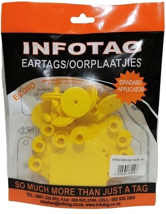 Plastic ear tags with plastic point.