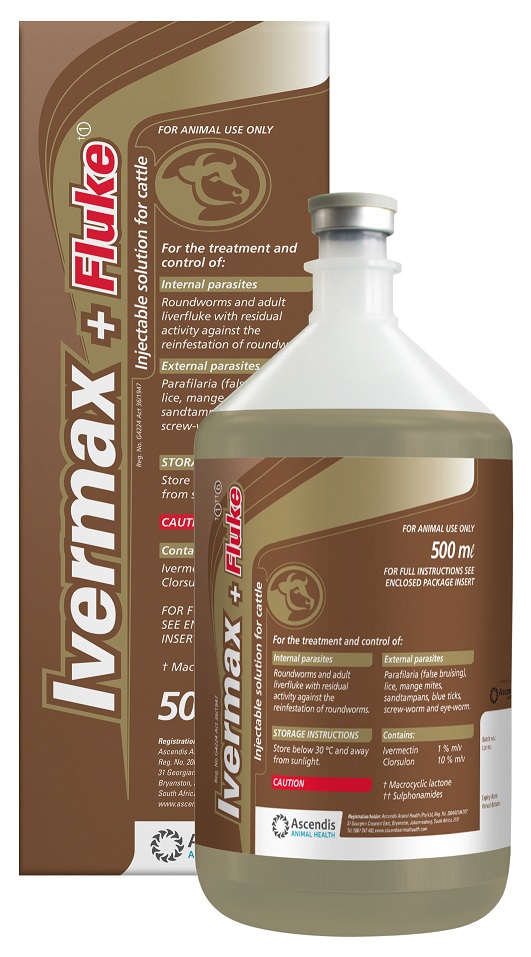 For the treatment and control of roundworms and adult liver fluke with residual action against the reinfestation of roundworms. For the treatment and control of false bruising, lice, mange mites, sand tampans, blue ticks, screwworm and eyeworm.