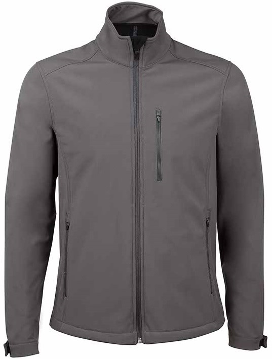 Outer shell with bonded fleece in contrast colour, zip guard, side pockets with zip closure, adjustable cuffs, draw cord in hem with adjustable toggles with safety catch, two large inside pockets.