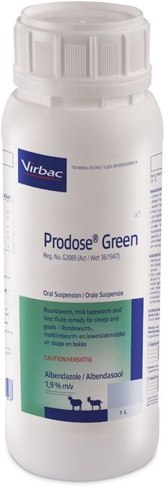 Roundworm, milk tapeworm and liver fluke. COMPOSITION: Albendazole 1,94% m/v. COMPOSITION: Albendazole 1,94% m/v. Dosage: Roundworm and milk tapeworm : 2ml per 10kg body mass, Liver fluke: 2,5ml per 10kg body mass. Roundworm and tapeworms: Milk tapeworm (Moniezia spp): Class 1. Ovicidal: Roundworm eggs present in the animal at the time of dosing are prevented from hatching
