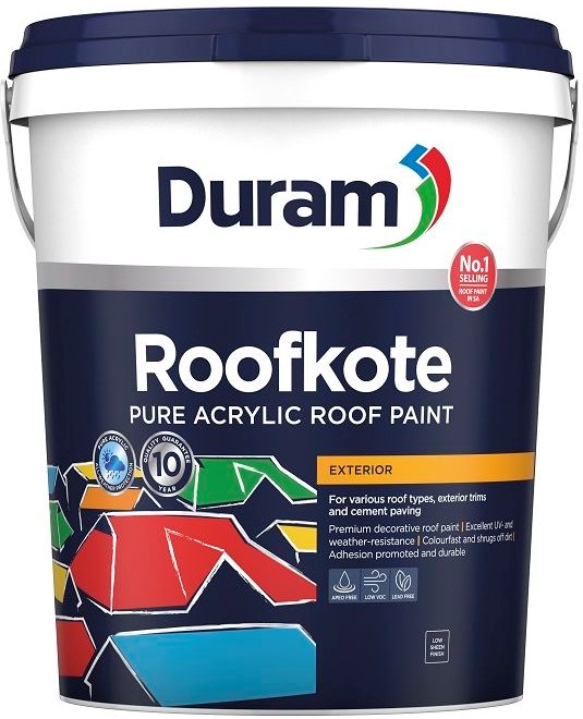 For various roof types, exterior trims and cement paving. Excellent UV and weather resistance  resists fading and chalking. Colourfast  long lasting colour. Shrugs off dirt on roofs. Adhesion promoted with excellent durability to withstand varying temperatures. APEO free - safe for non-potable rainwater harvesting and aquatic life. Excellent obliteration. This product has a 10 year Quality Guarantee. A premium pure acrylic roof paint that provides highly attractive, all-weather protection.