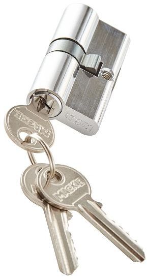 Double Euro profile cylinder 60mm solid brass chrome steel chrome plated & incl 2 keys.