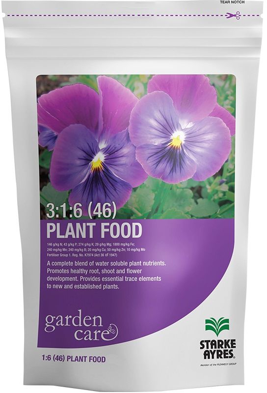 Plant Food 3:1:6[46] is a specially formulated, concentrated and balanced general fertiliser suitable for pot plants, roses, ornamental shrubs, vegetables and fruit trees. Plant Food 3:1:6[46] contains all the major nutrients essential.