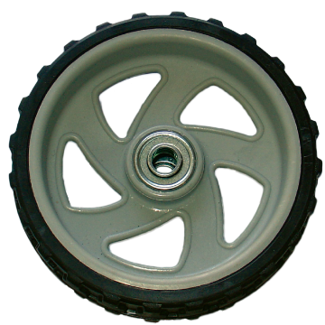 Lawnmower Wheel 6". 150mm Heavy Duty Contractors. Compatible with Wolf and Tandem lawnmowers. Includes steel bearings.