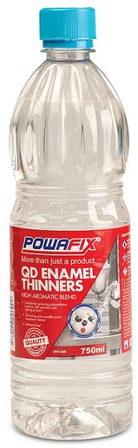 Powafix QD Enamel Thinners is a solvent blend specially formulated to thin alkyd Enamels for spray applications.