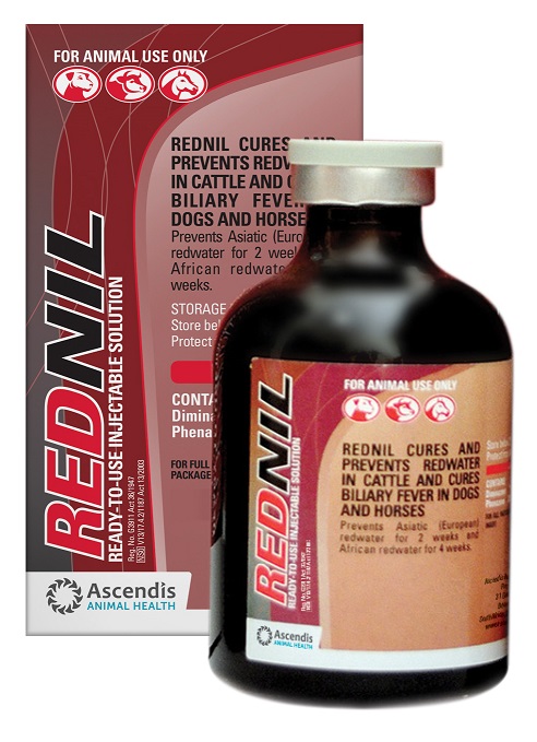 Cures and prevents redwater in cattle and cures biliary fever in dogs and horses. Prevents Asiatic (European) redwater for 2 weeks and African redwater for 4 weeks.