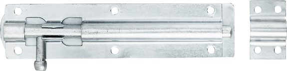 Barrel bolt 150mm mild steel electro galvanised includes fastenings & screws.