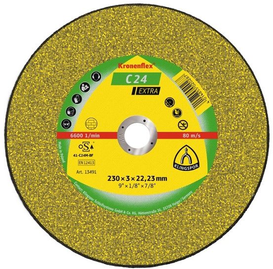 Universal cutting off wheel for all mineral materials. Wide application range due to sharp, coarse SiC grit.