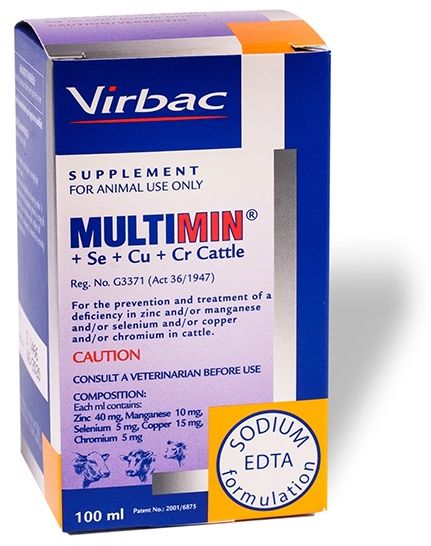 For the prevention and treatment of a deficiency in zinc and /or manganese and / or selenium and / or copper and / or chromium in cattle. Warning: consult a veterinarian before use. Balanced formulation of trace minerals for improved immunity, reproduction and production. Balanced formulation of trace minerals for improved immunity, reproduction and production. Proven efficacy and trace mineral bioavailability.