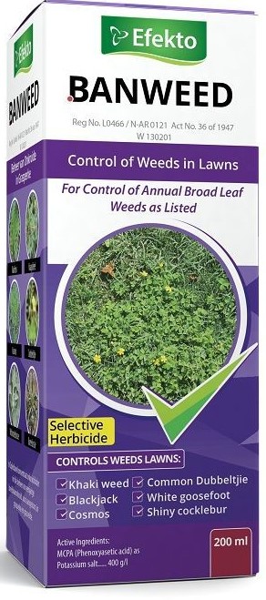 A soluble concentrate herbicide for The control of annual broadleaf weeds, as listed, in Lawns and turf.