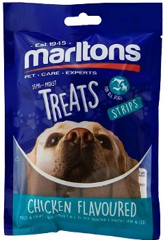 Treat for all dogs. Moist & chewy. With Omega 3 & 6 to help maintain a healthy skin and coat