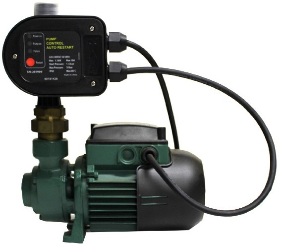 0.37kw peripheral pump for pressure boosting used in domestic water supply installations. Assembled with auto controller, union and SA plug.