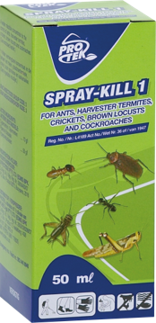 A water miscible contact insecticide. Controls ants, harvester termites, crickets, brown locusts and cockroaches. Broad spectrum insecticide.