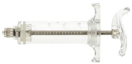 Nylon plastic syringe.