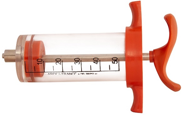 50ml Plastic syringe.