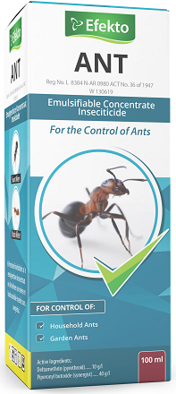 A pyrethroid insecticide as an emulsifiable concentrate for the control of ants and household insects as listed.