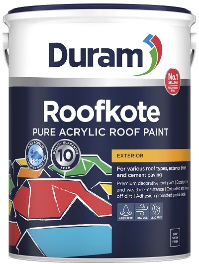 Product usage is for various types of application, cement roof tiles, fibre cement roof sheets, primed galvanized iron roofs, chromadek, zinc alum and aluzinc, exterior trims such as facias, gutters and window sills, exterior walls. Advantages includes excellent UV and weather resistance, resists fading and chalking, colourfast long lasting colour, flexible and shrugs off dirt, mould and fungus resistant, excellent obliteration, dries quickly same day application.