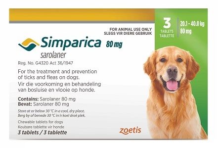 For the treatment and prevention of ticks and fleas on dogs.