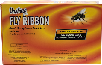 Easy release non toxic, odourless, sticky ribbon for the capture of flies looking for resting areas.