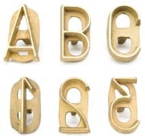 Bronze alloy branding letter