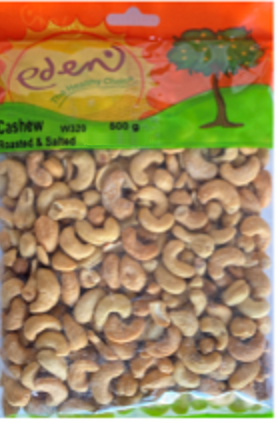 Cashew nuts with vegetable oil, palm fruit, salt and antioxidant TBHQ.