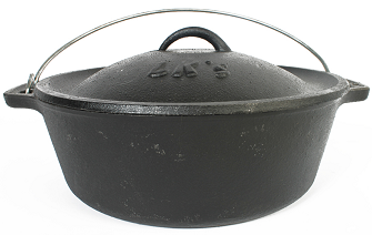 Black Cast Iron. Feeds 6 to 8 people.