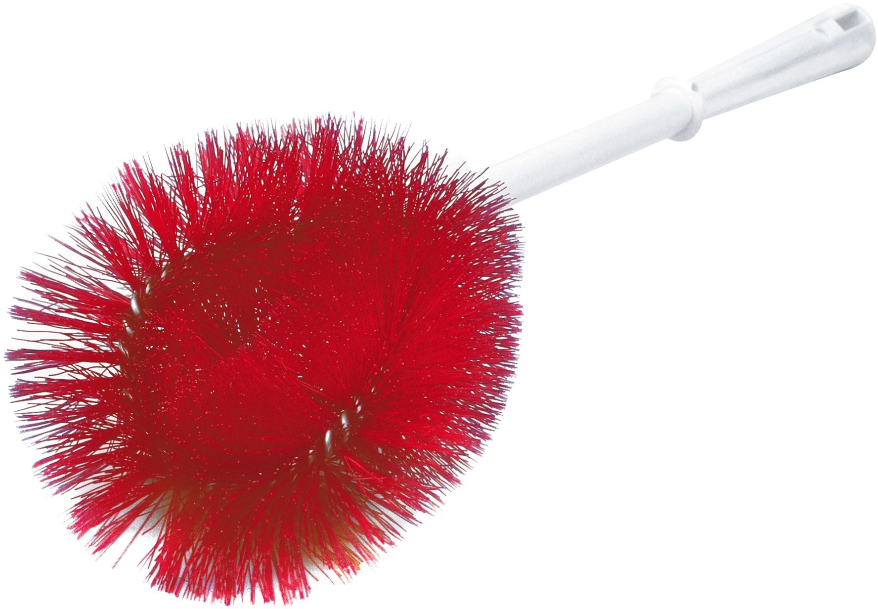 Sanitary brush, synthetic fibre assorted colours with plastic handle.