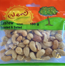 Cashew nuts with vegetable oil, palm fruit, salt and antioxidant TBHQ.