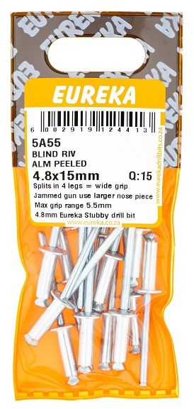 A rivet is a fastener, consisting of a body and a mandrel, used to attach thin pieces of material to thin pieces of metal. A rivet works by drilling a same-sized hole through both materials which coincide with the thickness of the rivet. The mandrel part of the rivet is then placed into the nose-piece of a rivet gun, where after the body part is placed through the holes in the workpiece. The handles of the rivet gun are then squeezed multiple times until the mandrel breaks off, leaving the body part securing the workpiece together.