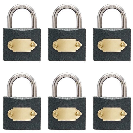 Padlock iron 30mm four pack security plus grey epoxy coated keyed alike & includes 2 keys.