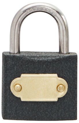 Security iron padlock 32mm grey epoxy coated & includes 2 keys.