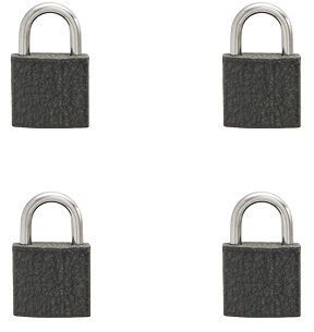 Security iron padlock 20mm grey epoxy coated 4 pack keyed alike & includes 2 keys.